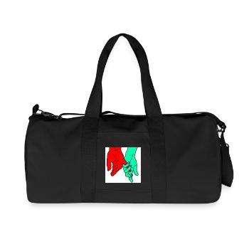 hands red green - Recycled Canvas Sports Bag by Stanley/Stella - black - Front