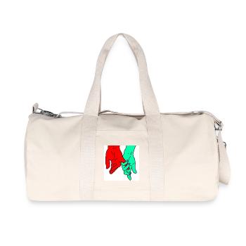 mains rouge vert - Sac de sport en toile recyclée Stanley/Stella - blanc naturel - Devant