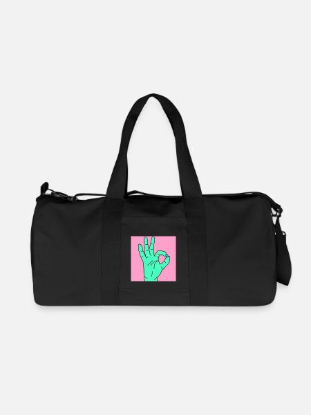 okay rosa - Recycelte Canvas-Sporttasche von Stanley/Stella - Schwarz