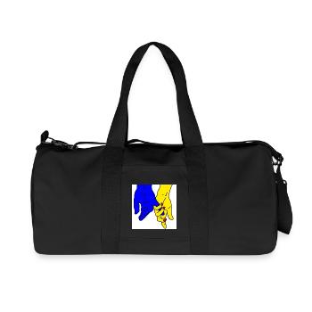 hands blue yellow - Recycled Canvas Sports Bag by Stanley/Stella - black - Front