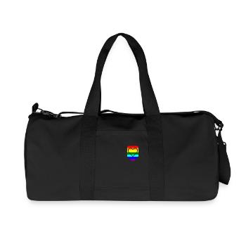 Brusttasche Herz LGTB Pride Gay - Recycelte Canvas-Sporttasche von Stanley/Stella - Schwarz - Vorne