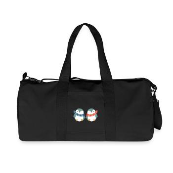 Glückliche Pinguine - Recycelte Canvas-Sporttasche von Stanley/Stella - Schwarz - Vorne