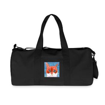 chat - Sac de sport en toile recyclée Stanley/Stella - noir - Devant