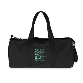 Wenn der Verstand kommt, müssen die Haare weichen. - Recycelte Canvas-Sporttasche von Stanley/Stella - Schwarz - Vorne