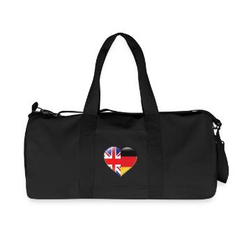 Coeur drapeau Angleterre Allemagne allemand cadeau - Sac de sport en toile recyclée Stanley/Stella - noir - Devant