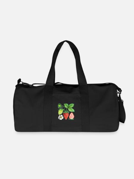 Erdbeeren - Recycelte Canvas-Sporttasche von Stanley/Stella - Schwarz