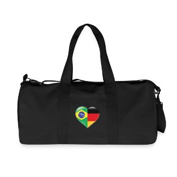 Coeur drapeau Brésil Samba Allemagne cadeau - Sac de sport en toile recyclée Stanley/Stella - noir - Devant