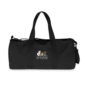 Animaux Bijoux Animaux Bien-être animal Cadeau - Sac de sport en toile recyclée Stanley/Stella - noir - Devant