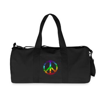 Peace-Zeichen Regenbogen Toleranz Frieden Graffiti - Recycelte Canvas-Sporttasche von Stanley/Stella - Schwarz - Vorne