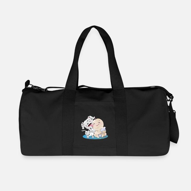 Dalmatiner mit Baby - Recycelte Canvas-Sporttasche von Stanley/Stella - Schwarz