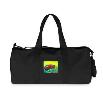 Aubergine verte - Sac de sport en toile recyclée Stanley/Stella - noir - Devant