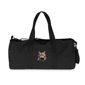 Cat - Recycled Canvas Sports Bag by Stanley/Stella - black - Front