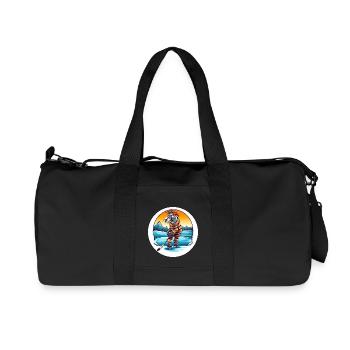 Zèbre jouant au hockey sur glace au coucher du soleil - Sports - Sac de sport en toile recyclée Stanley/Stella - noir - Devant