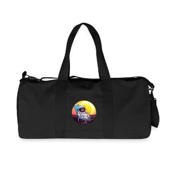 Astronaut sloth in a deck chair - original - Recycled Canvas Sports Bag by Stanley/Stella - black - Front