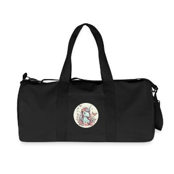 Spring awakening with unicorn and butterfly - Recycled Canvas Sports Bag by Stanley/Stella - black - Front