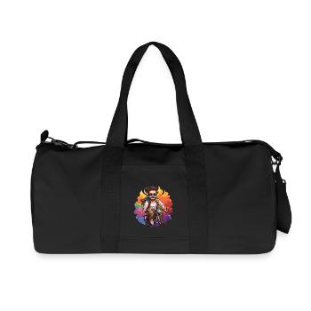Design cycliste - Style Kawaii - Sac de sport en toile recyclée Stanley/Stella - noir - Devant