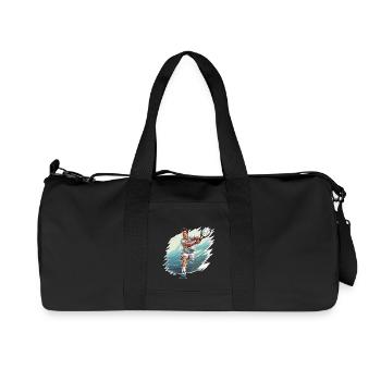 Tennis Player - Illustration - Recycled Canvas Sports Bag by Stanley/Stella - black - Front