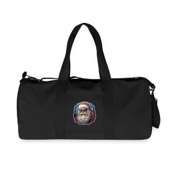 Père Noël - illustration - Sac de sport en toile recyclée Stanley/Stella - noir - Devant