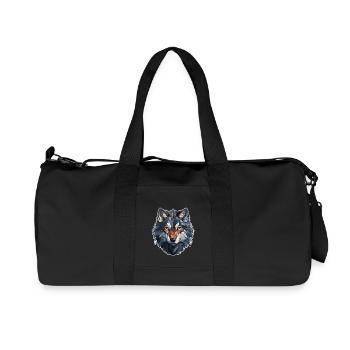 Wolf - Illustration - Recycled Canvas Sports Bag by Stanley/Stella - black - Front