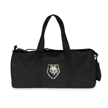 Wolf - Illustration - Recycled Canvas Sports Bag by Stanley/Stella - black - Front