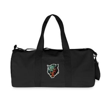 Wolf - Illustration - Recycled Canvas Sports Bag by Stanley/Stella - black - Front