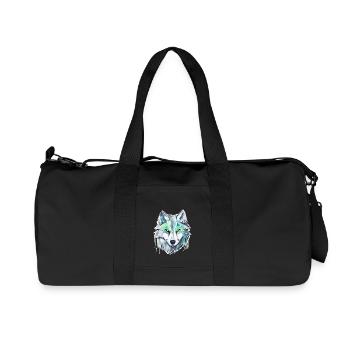 Wolf - Illustration - Recycled Canvas Sports Bag by Stanley/Stella - black - Front
