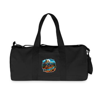 Paysage - Illustration - Sac de sport en toile recyclée Stanley/Stella - noir - Devant