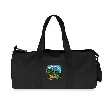 Landscape - Illustration - Recycled Canvas Sports Bag by Stanley/Stella - black - Front