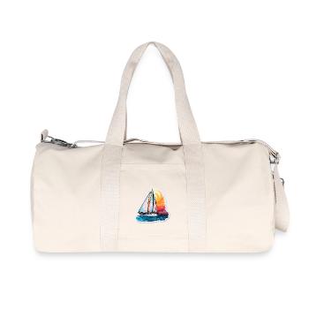 Sailboat - illustration - Recycled Canvas Sports Bag by Stanley/Stella - natural - Front
