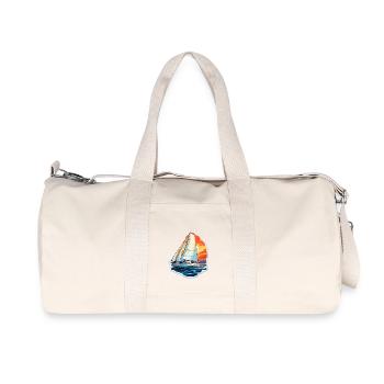 Sailboat - illustration - Recycled Canvas Sports Bag by Stanley/Stella - natural - Front