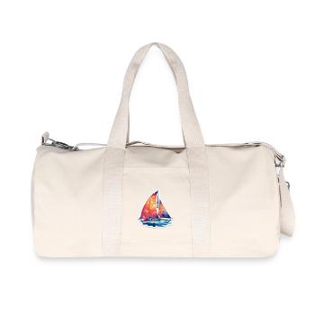 Sailboat - illustration - Recycled Canvas Sports Bag by Stanley/Stella - natural - Front