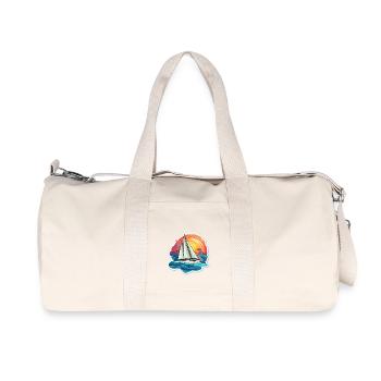 Sailboat - illustration - Recycled Canvas Sports Bag by Stanley/Stella - natural - Front