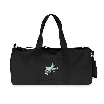 Avion - illustration - Sac de sport en toile recyclée Stanley/Stella - noir - Devant