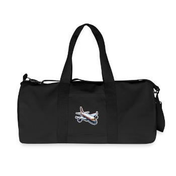 Avion - illustration - Sac de sport en toile recyclée Stanley/Stella - noir - Devant