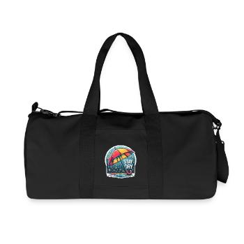 Stay Dry - Umbrella Illustration - Recycled Canvas Sports Bag by Stanley/Stella - black - Front
