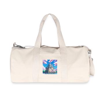 Japanese Castle surrounded by Cherry Blossom Trees - Recycled Canvas Sports Bag by Stanley/Stella - natural - Front