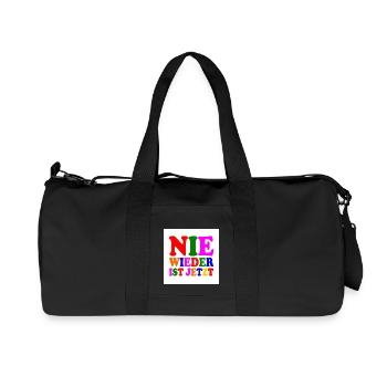Nie wieder ist jetzt - Recycelte Canvas-Sporttasche von Stanley/Stella - Schwarz - Vorne