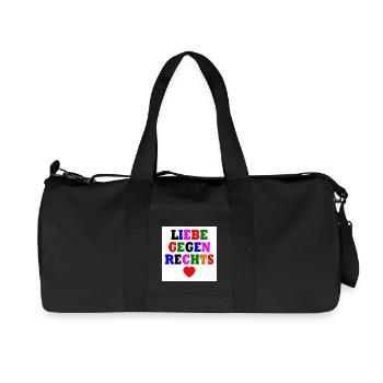 Liebe gegen rechts - Recycelte Canvas-Sporttasche von Stanley/Stella - Schwarz - Vorne