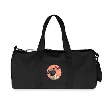 Mops mit Schmetterling - Recycelte Canvas-Sporttasche von Stanley/Stella - Schwarz - Vorne