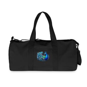 Pfau - Recycelte Canvas-Sporttasche von Stanley/Stella - Schwarz - Vorne