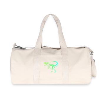 dinosaure tyrannosaure rex, t-rex vert bleu - Sac de sport en toile recyclée Stanley/Stella - blanc naturel - Devant