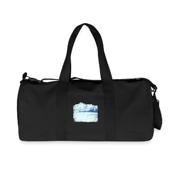 Mountain in snow with dirty effect - Recycled Canvas Sports Bag by Stanley/Stella - black - Front