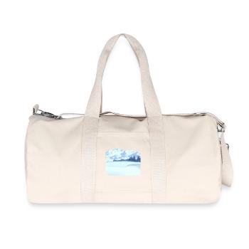 Mountain in snow with dirty effect - Recycled Canvas Sports Bag by Stanley/Stella - natural - Front