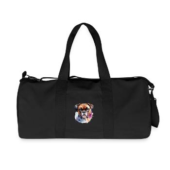 Boxer Dog Cool Colorful and Cute - Recycled Canvas Sports Bag by Stanley/Stella - black - Front
