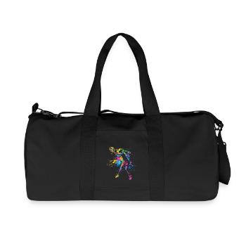 Joueur de tennis coloré - Sac de sport en toile recyclée Stanley/Stella - noir - Devant