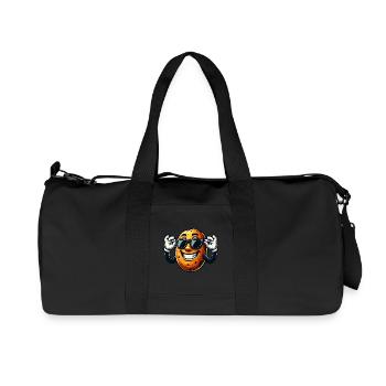 Drôle de pomme de terre avec des lunettes de soleil style bande dessinée - Sac de sport en toile recyclée Stanley/Stella - noir - Devant