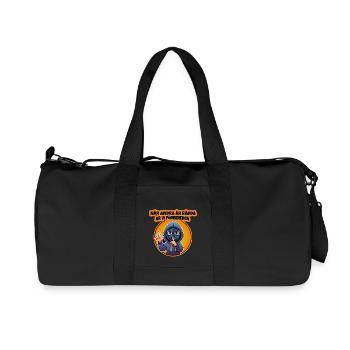 Metro Finance merch avec fond orange - Sac de sport en toile recyclée Stanley/Stella - noir - Devant