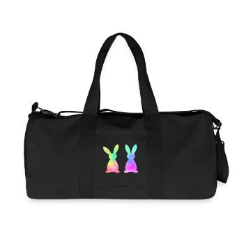 Lapins de Pâques colorés Aquarelle - Sac de sport en toile recyclée Stanley/Stella - noir - Devant