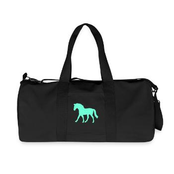 Silhouette de cheval contour course à pied cavalier équitation - Sac de sport en toile recyclée Stanley/Stella - noir - Devant