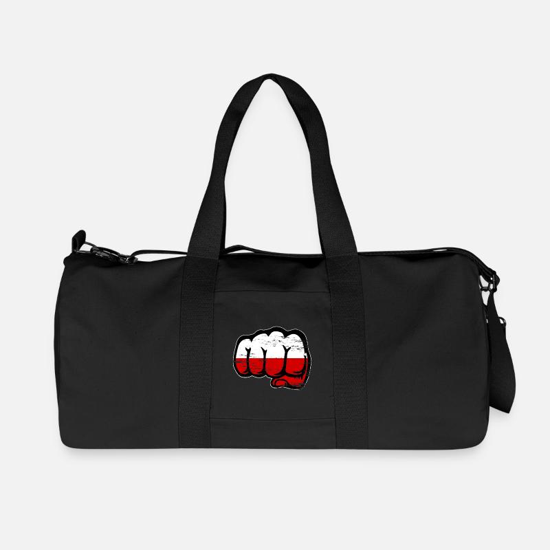 Poing du drapeau de la Pologne utilisé - Sac de sport en toile recyclée Stanley/Stella - noir
